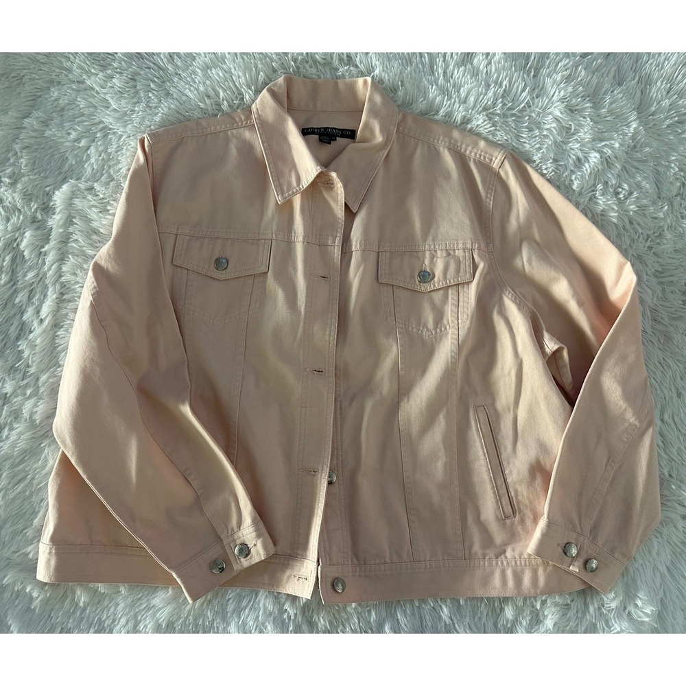 Lauren Jeans Co. Light Pink jean denim  jacket 3x